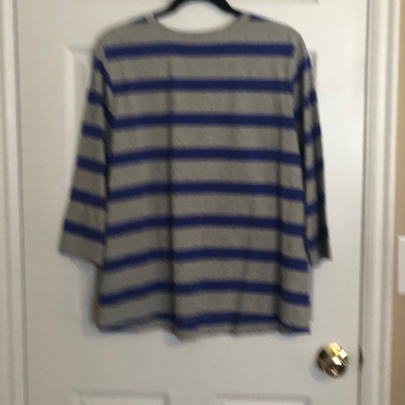 Denim & Company blue and grey striped shirt - Picture 2 of 3